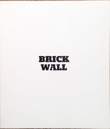 Sol Lewitt, Brick Walls
1975