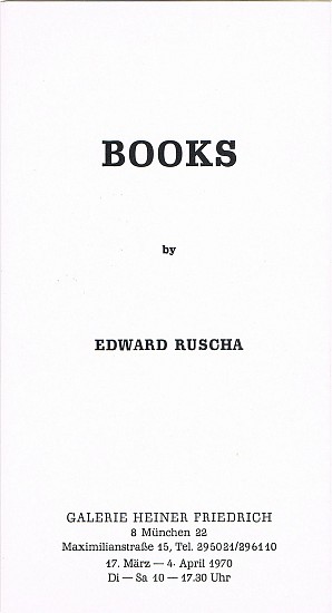 Ed Ruscha, BOOKS
1970