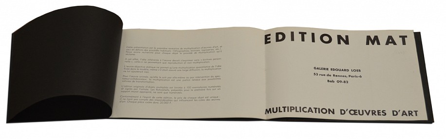 Daniel Spoerri, Edition Mat-Multiplication d'Oeuvres D'Art
1959