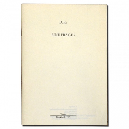 Dieter Roth Essays, Eine Frage? ( A question?)
1971