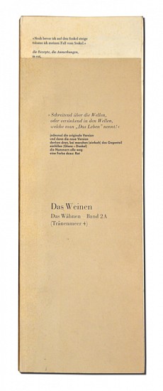 Dieter Roth Tears Serie, DAS WEINEN : DAS WAHNEN BAND 2A (TRANENMEER 4)
1978
