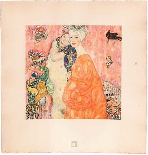 Gustav Klimt Erotic Self Pleasure Art, Lesbian Masturbation Art