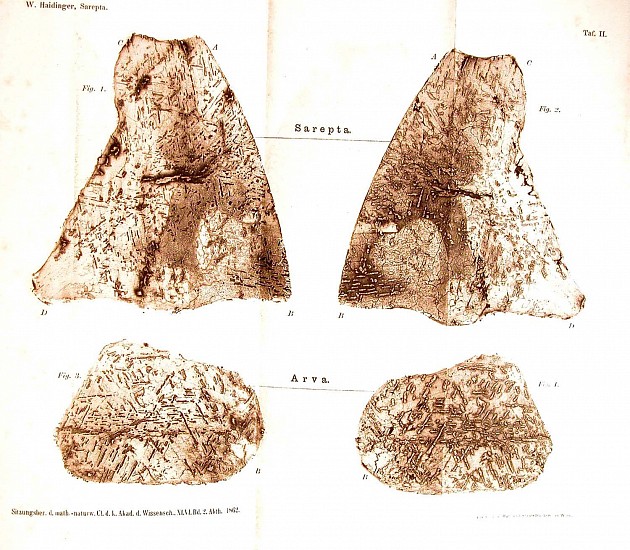 M.W. Haidinger, Das Meteoreisen von Sarepta.
1862